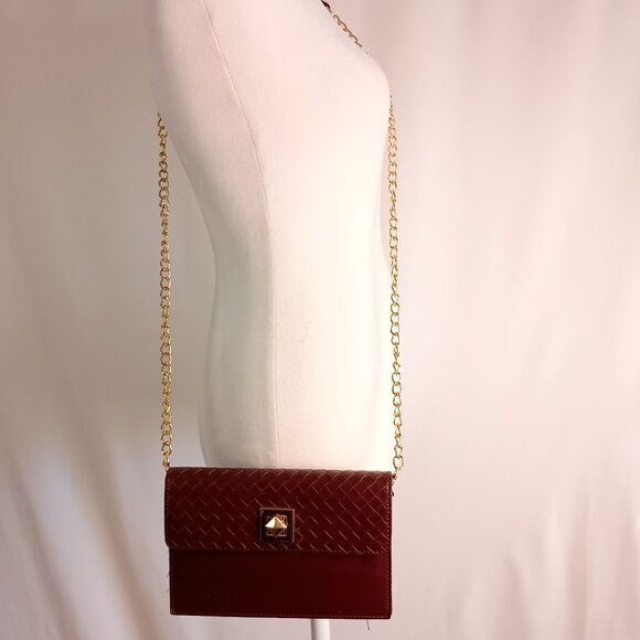 Sondra Roberts Squared Wallet on Chain Crossbody Leather Purse Handbag Bag - Picture 1 of 9